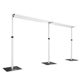 Lofaris Double Crossbar Adjustable Pipe Drape Backdrop Stand for Event